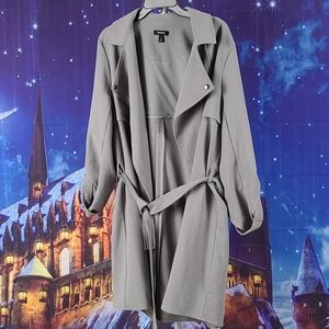 Gray Crepe TrenchCoat